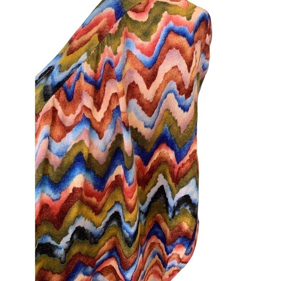 The Podolls Womens Top Multicolor Watercolor Soft Scoop Neck Size Medium - Picture 5 of 8